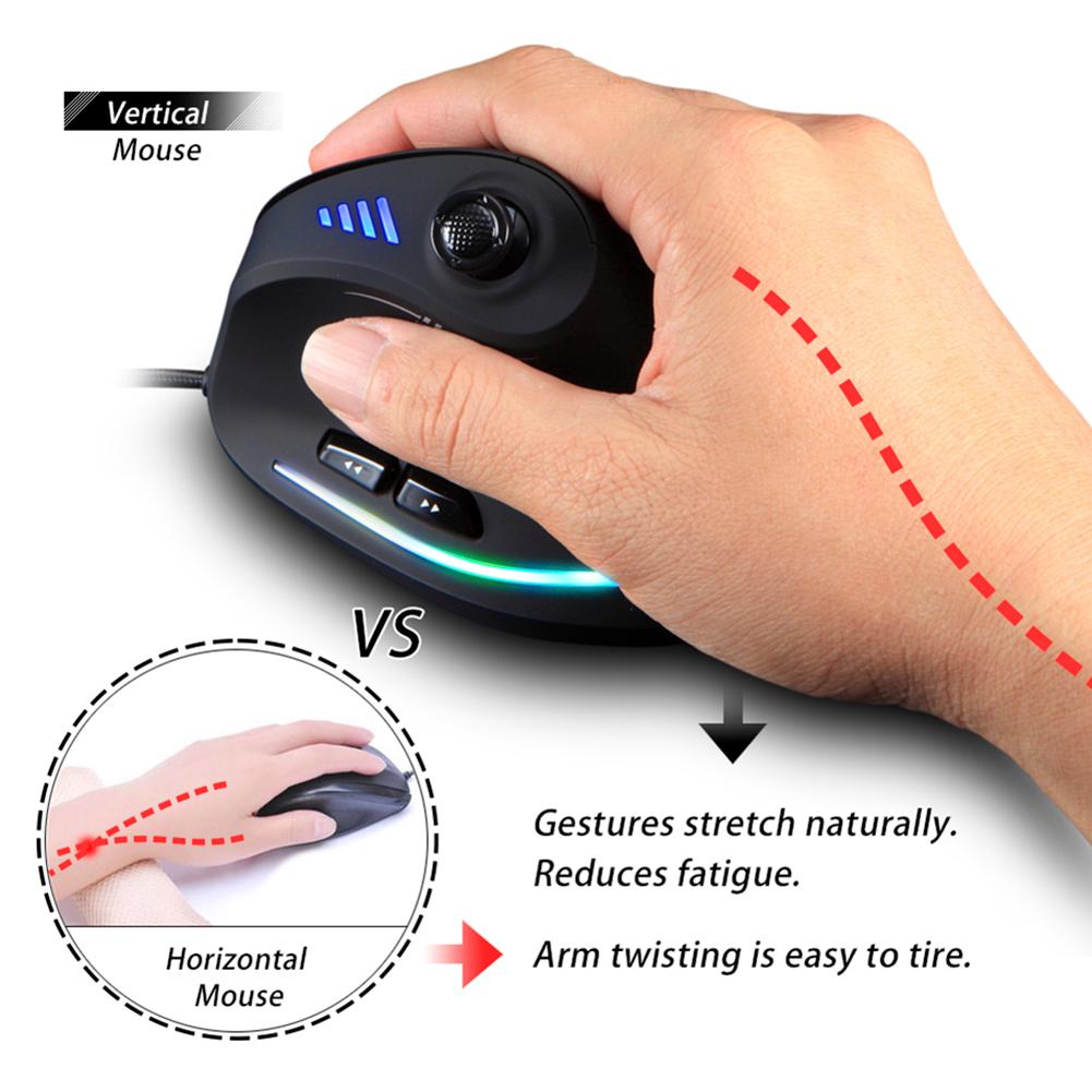 ZELOTES Vertical Gaming Mouse Programmable 6/11 Buttons USB Wireless/Wired RGB Optical Remote Ergonomic Mouse Gamer Mice