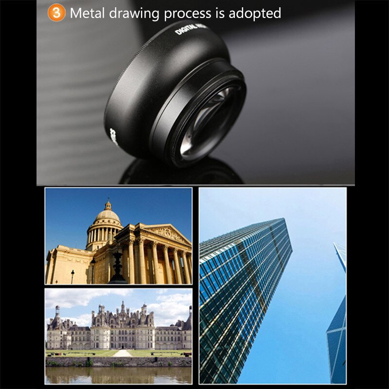 3 in1 Lente 0.45X Ampio Angolo di + 12.5X macro Obiettivo Professionale HD Obiettivo della Fotocamera Del Telefono per Xiaomi Samsung LG Huawei p20 P30