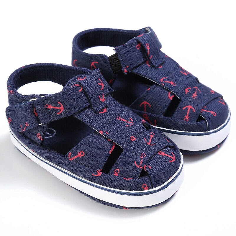 Summer Sandals Baby Boys Girls Infant Soft Crib Shoes Moccasins Shoes Sandals: Blue / 7-12 Months
