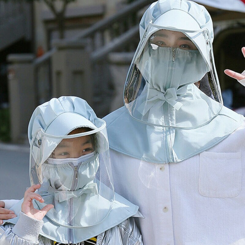 Safety Full Face Protective Cap Anti-Fog Face Shield Hat Outdoor Splash-Proof Face Shield Detachable Hats