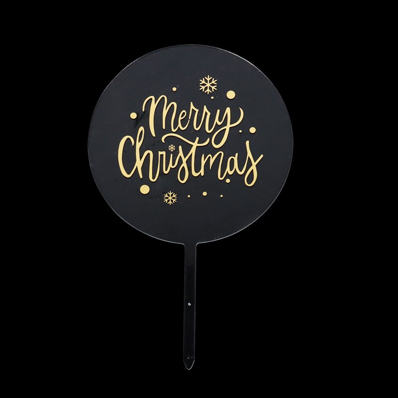 Merry Christmas Acrylic Cake Topper Xmas Floral Cupcake Toppers Christmas Home Cake Decoration Year Baking decor kerst noel: style D