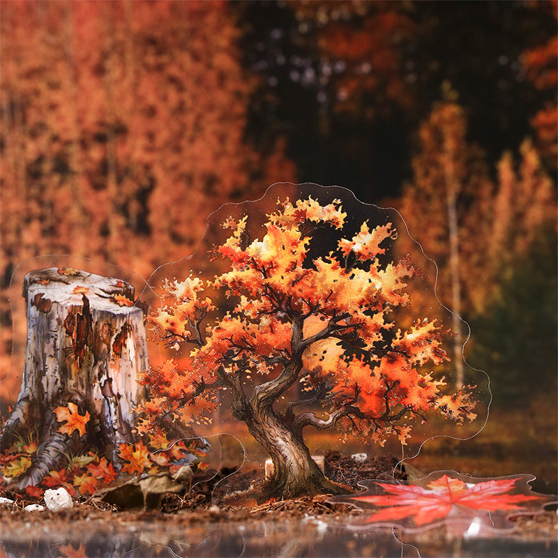 Journal GO 50 Uds. Pegatina de paisaje de árbol de las cuatro estaciones, Material de álbum de recortes, Collage, marco de fotos DIY, tarjeta, diario, calcomanías diy