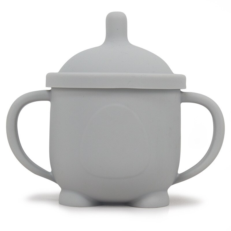 Solid Baby silicone Sippy Cups Feeding Cups Babi Learning drink Baby Drinkware For Toddlers Kids With Silicone Straw Cup Lids: 6