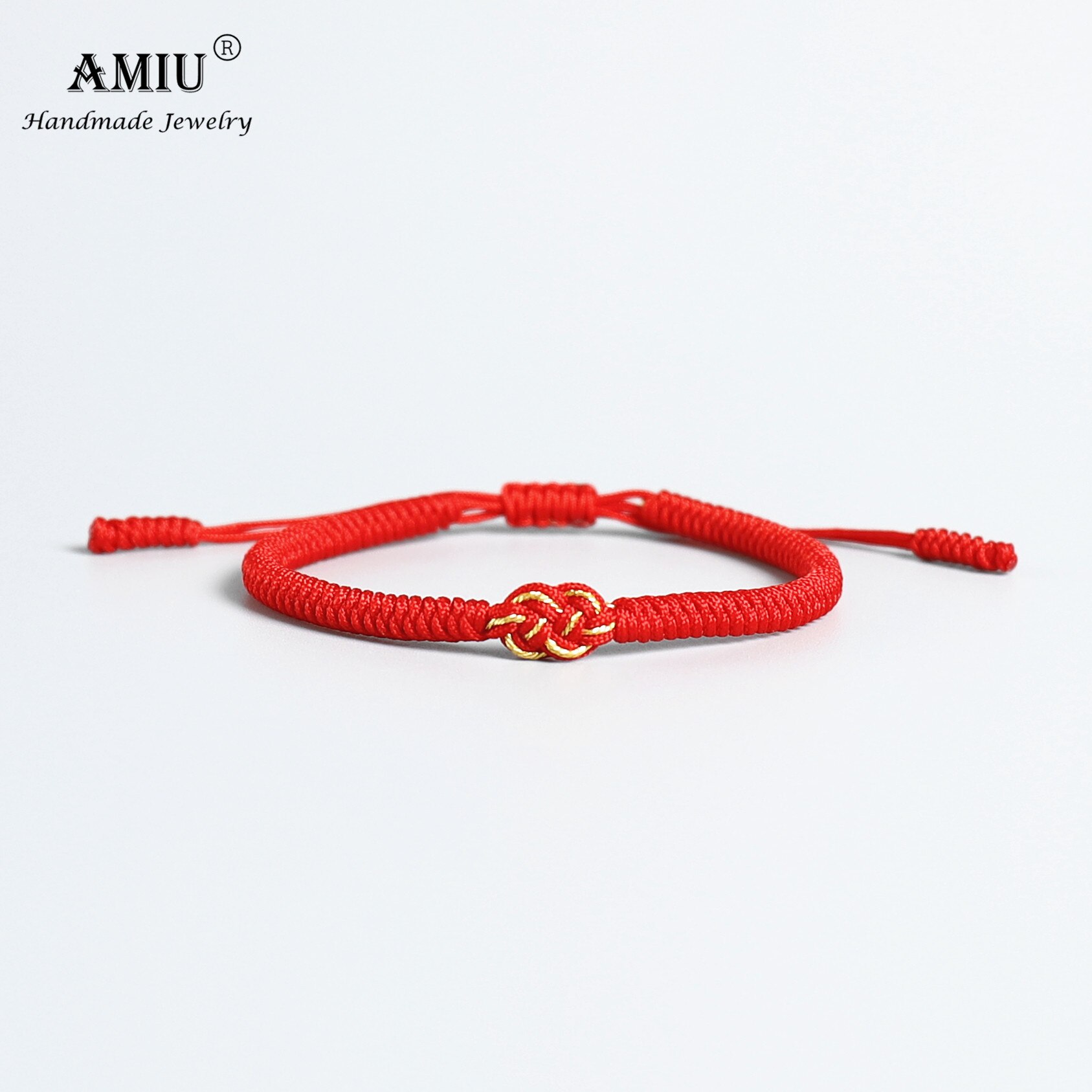AMIU Tibetischen handgefertigt unendlich Knoten Buddhistischen Glück Armbänder Für Frauen Männer Seil Knoten Amulett Tibet Geflochtene Armbinde