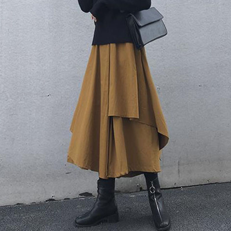 Faldas de mujer, faldas góticas irregulares, pantalones de mujer de cintura alta, faldas largas blancas y negras, faldas plisadas para mujer, Culottes, ropa para mujer: XXL / Azul