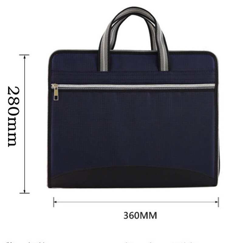 A4 36x28cm Large Capacity Office Canvas&amp;leather Folder 12 Layers Expanding Wallet Document Organizer File Folde Bag