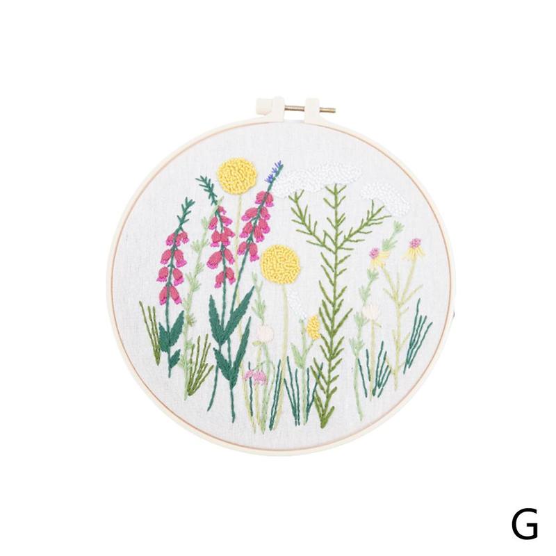 Borduurwerk Kit Hoepel Diy Bloemen Planten Patroon Cross Bag Stitch Kit Punch Cross Kit Naald Borduren Borduren Hand Stitc A3C8: G
