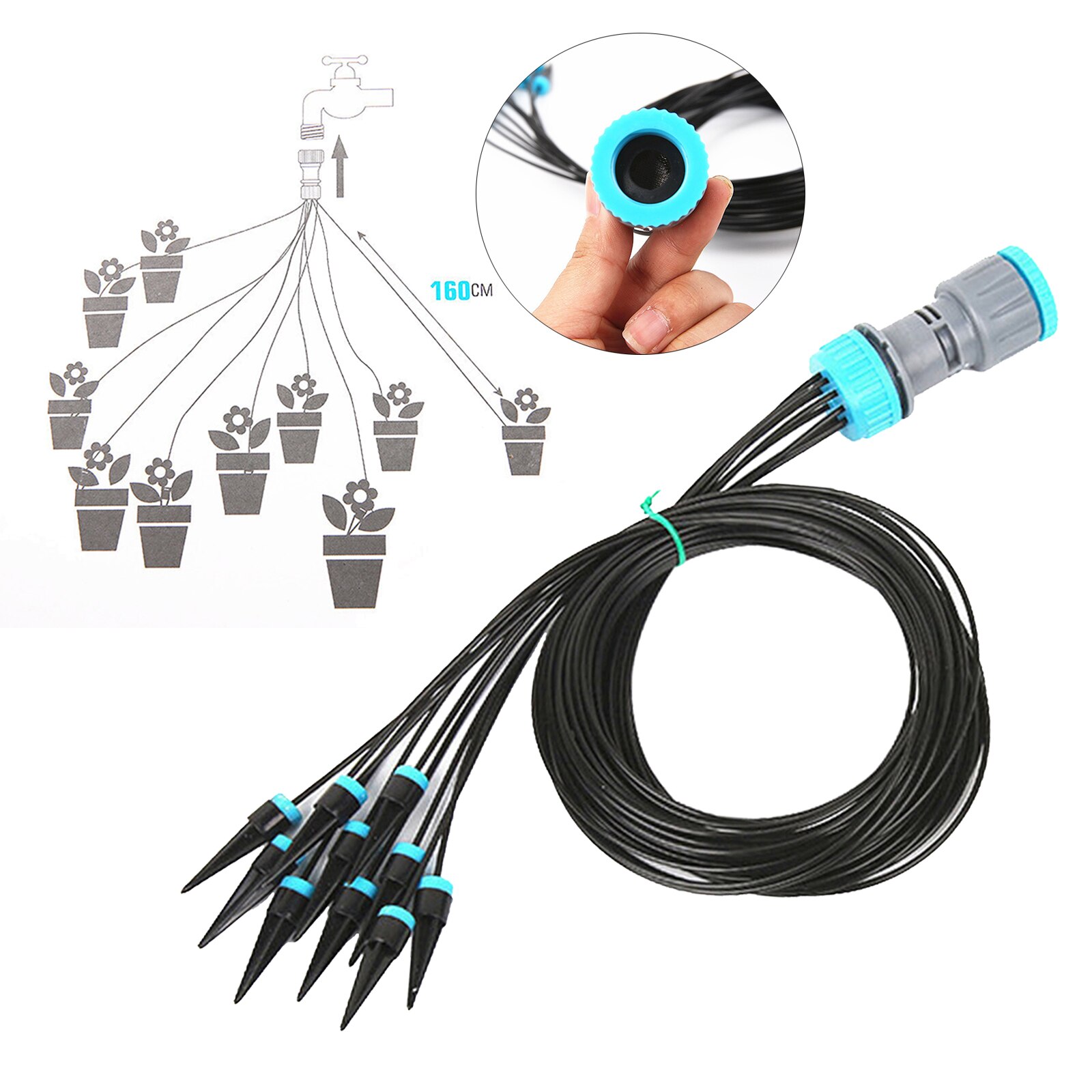Automatic Drip Irrigation System Kit Sprinkler Garden Watering DIY 10 Heads