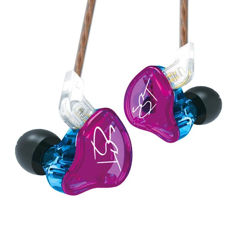 KZ ZST-auriculares intrauditivos con Cable desmontable, cascos con cancelación de ruido, HiFi, música, deporte, juego, teléfono: Verde