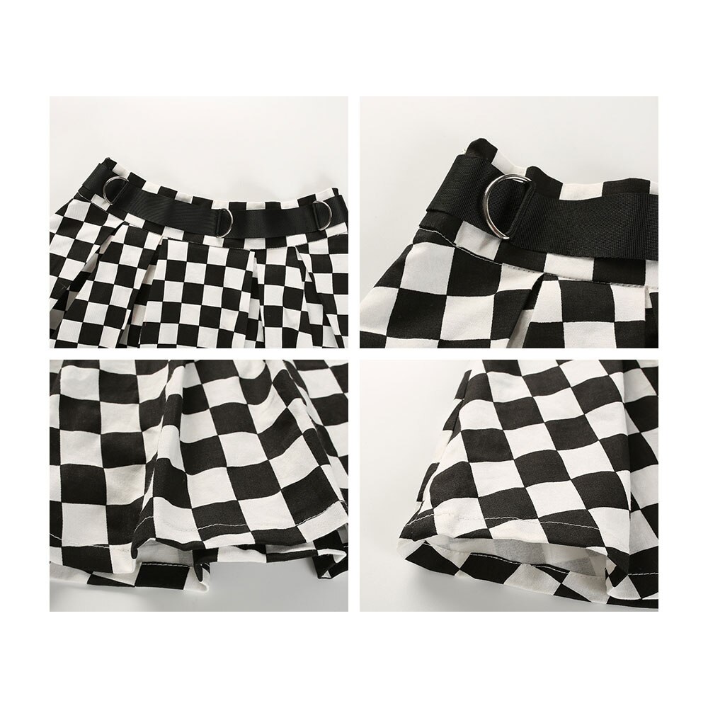 Falda escocesa plisada de cintura alta para mujer, minifalda informal coreana Harajuku, para baile, Club, prendas de vestir, línea A