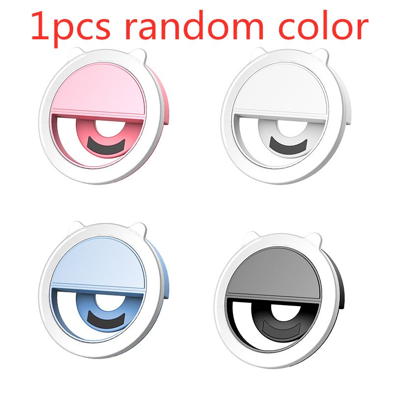 Portable LED Selfie Ring Light USB Charge Mobile Phone Lens Selfie Lamp 32 LEDS Luminous Ring Clip Light For IPhone Samsung: 1pcs random color