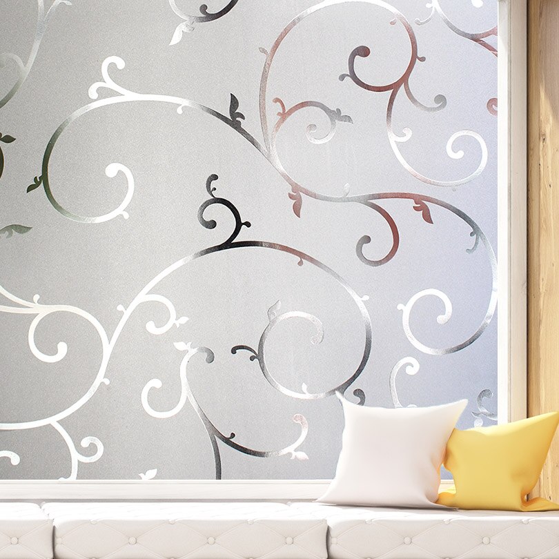 Non-adhesive static glass film frosted tile sticker window sticker sunscreen Chinese zigzag pattern window pvc film: B / w 60cm x H 100cm