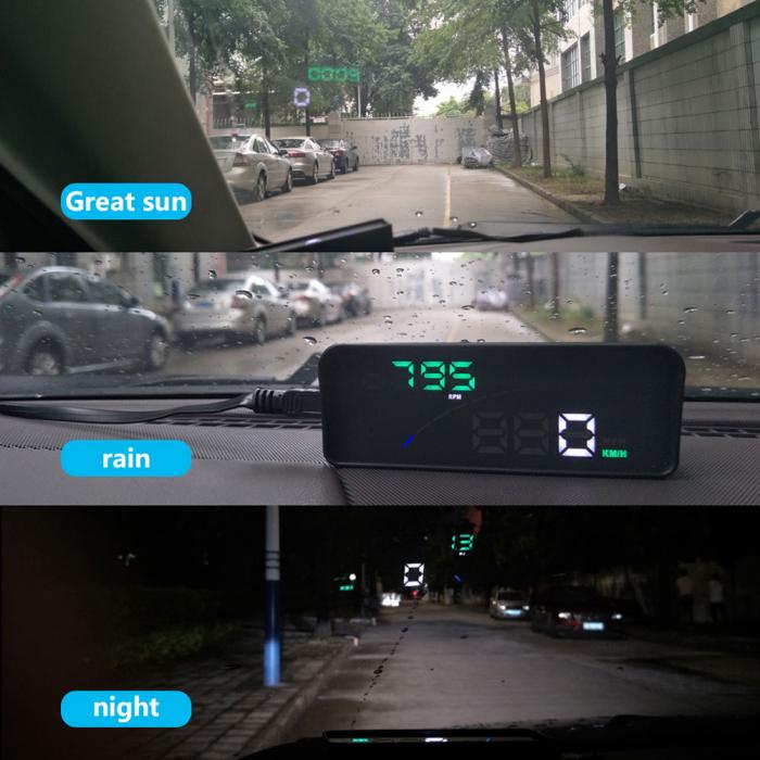 P9 bil hud head up display obd smart digital måler til de fleste obd 2 euobd biler  p9 hd projektor display bilens instrumentbræt