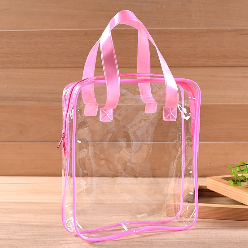 Imperméable à l'eau Transparent PVC bain cosmétique sac femmes trousse à maquillage voyage fermeture éclair maquillage beauté lavage organisateur trousse de rangement de toilette