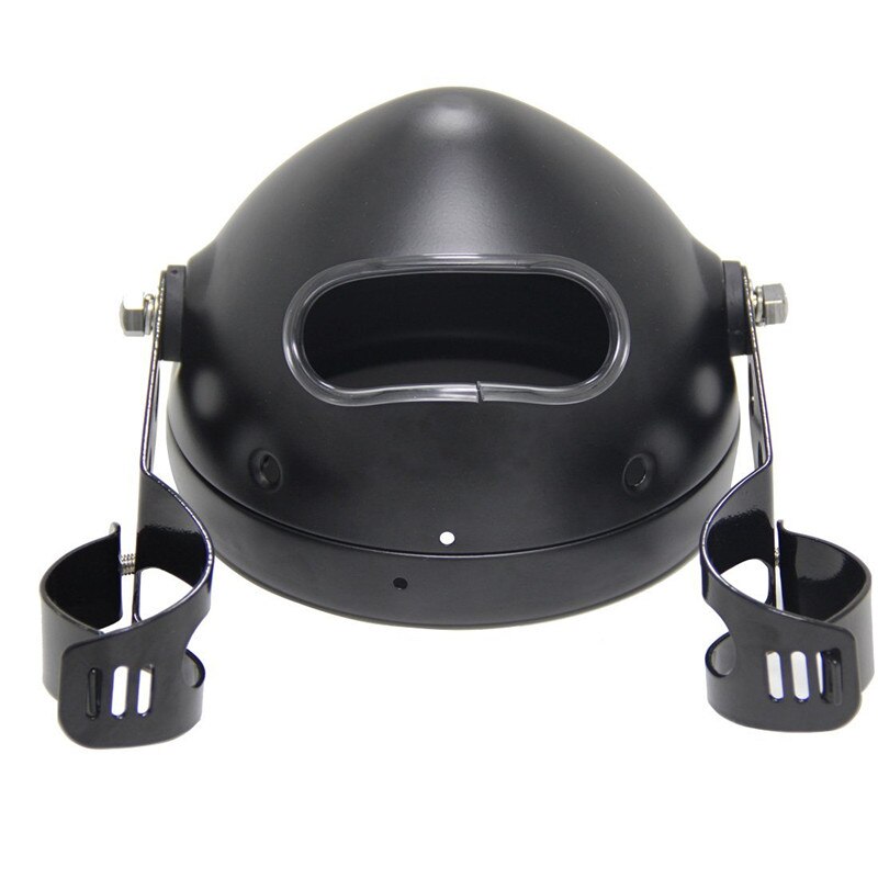 Coque de phare LED 5.75 pouces, boîtier de seau pour Harley moto Honda Shadow Kawasaki Vulcan Suzuki: Black housing