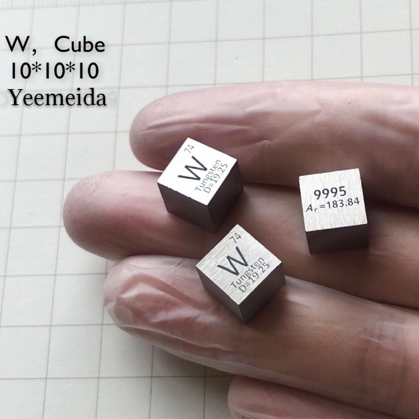 Element Cube 10Mm Pure Dichtheid Kobalt Nikkel Koper Zink Zirkonium Niobium Molybdeen Tin Tungsten Bismut Lood Antimoon Indium: 1pcs Tungsten cube