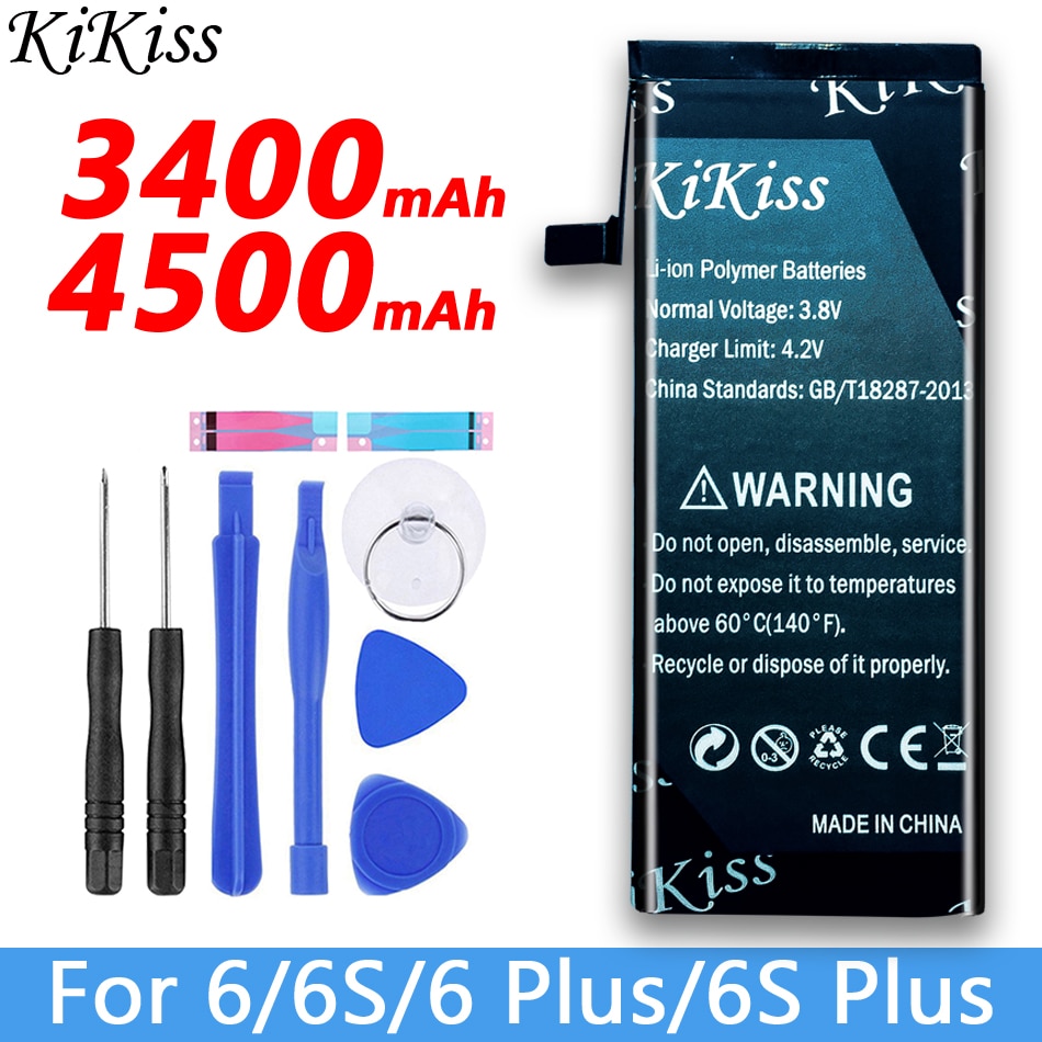 Gratis tool KiKiss Batterij Voor iPhone 6/6 Plus/6 S/6 S Plus Mobiele Telefoon Vervanging batery Voor Apple iPhone 6/6 plus/6 S/6 Splus