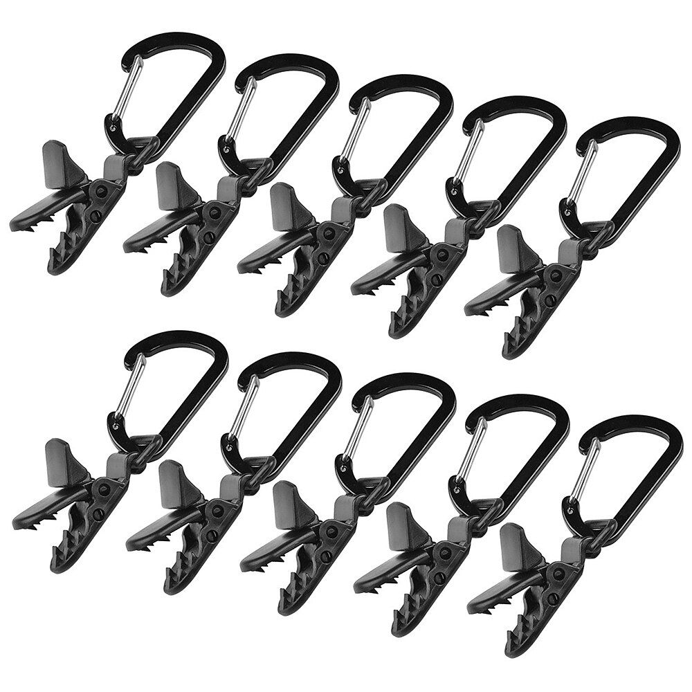 30PCS Tent Pull Point Clip Outdoor Camping Tent Alligator Clip Pull Point Hook Buckle for The Tent Crocodile Clip Tent Accessory