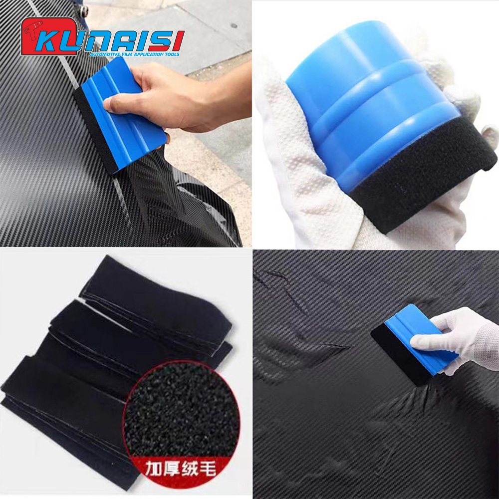 KUNAISI Car Vinyl Wrapping Tool Kit Felt Edge Squeegee Plastic Scraper Wallpaper Film Sticker Install Window Tint Tools