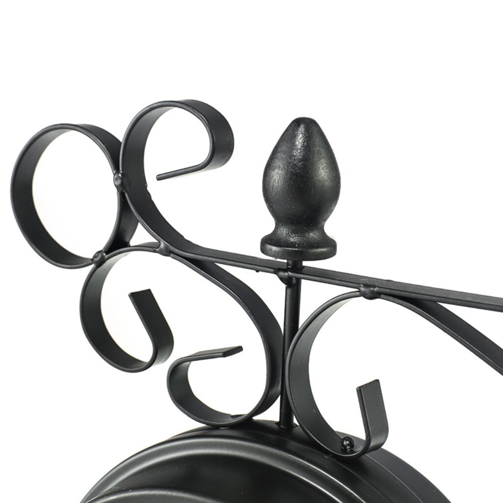 Outdoor Garden Station Wall Clock Double Sided Outside Bracket Home Decors