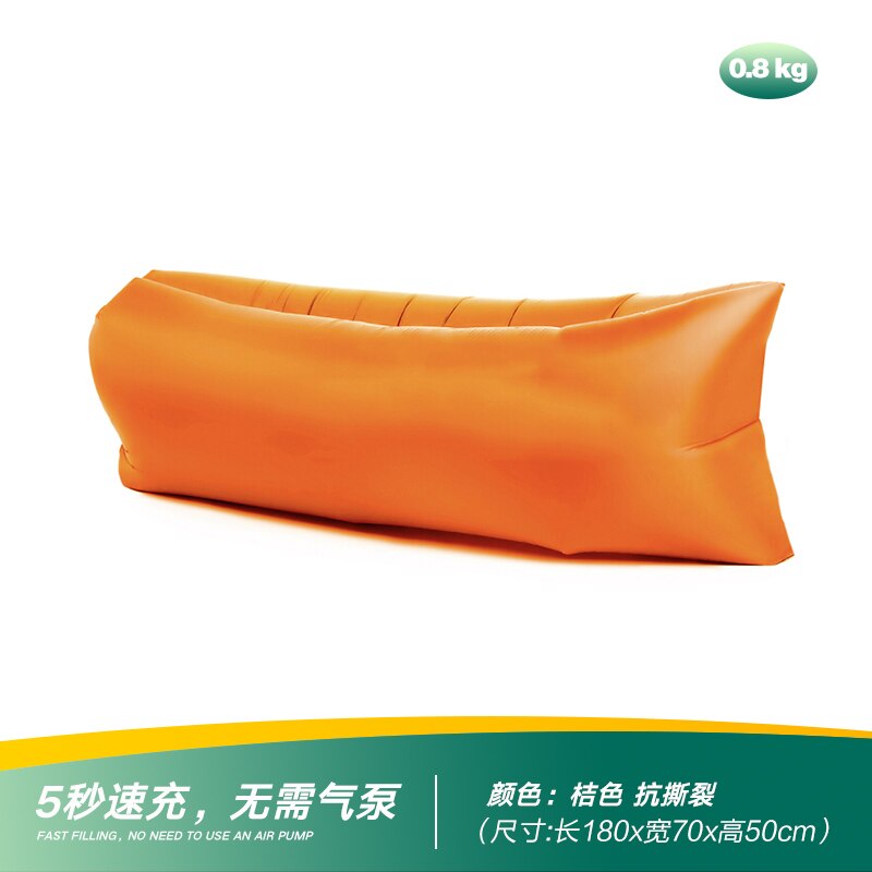 Outdoor Inflatable Sofa Lazy Air Bed Sofa Air Cushion Mattress Portable Single Lying Chair Music Festival Internet Celebrity: Silver