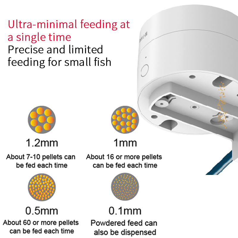 Automatyczny karmnik dla ryb WiFi z timerem, inteligentny automat robić karmienia małych akwariów.