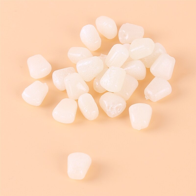 100 pièces/paquet appâts souples maïs avec odeur de maïs carpe leurres de pêche appâts flottants bionique maïs Grain pêche appât souple Silicone appât: white