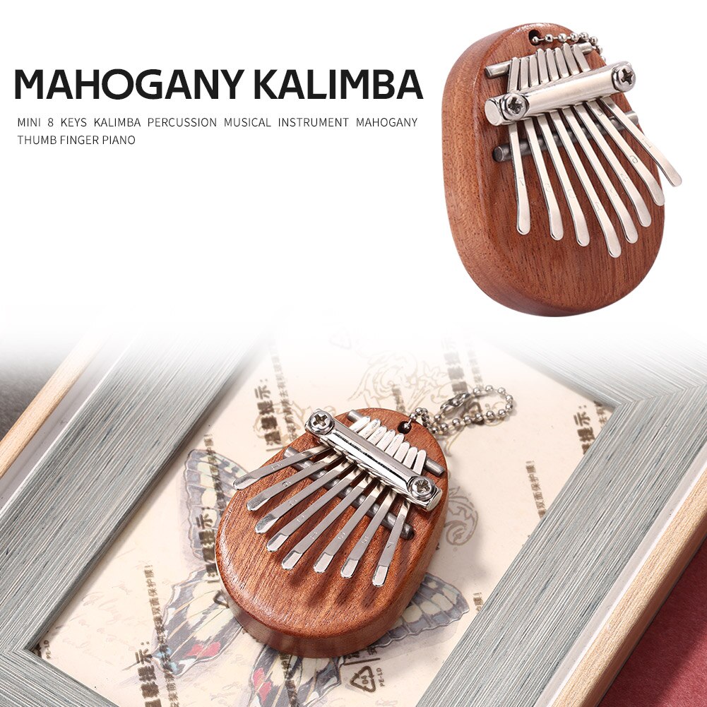 Instrumento Musical de madera de caoba, dedo pulgar, Piano Mbira Mini 8 teclas Kalimba, cuerpo de caoba, instrumento Musical