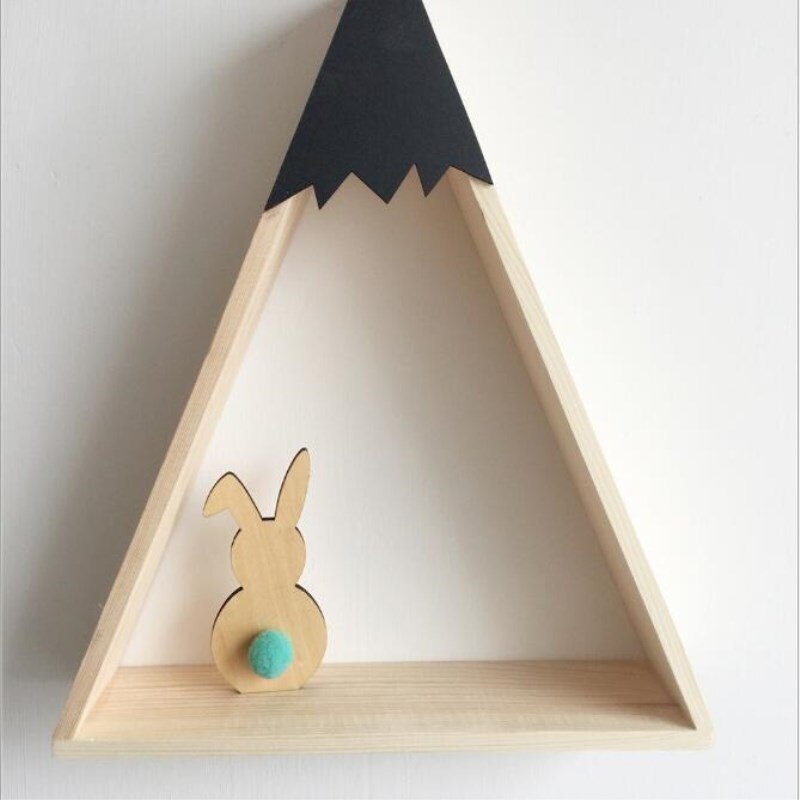 Ins Nordic Stil Holz Kaninchen Ornamente Kinderzimmer Dekoration Holz Handwerk Kinder Sichere Natürliche Spielzeug Fotografie Requisiten: Green Ball