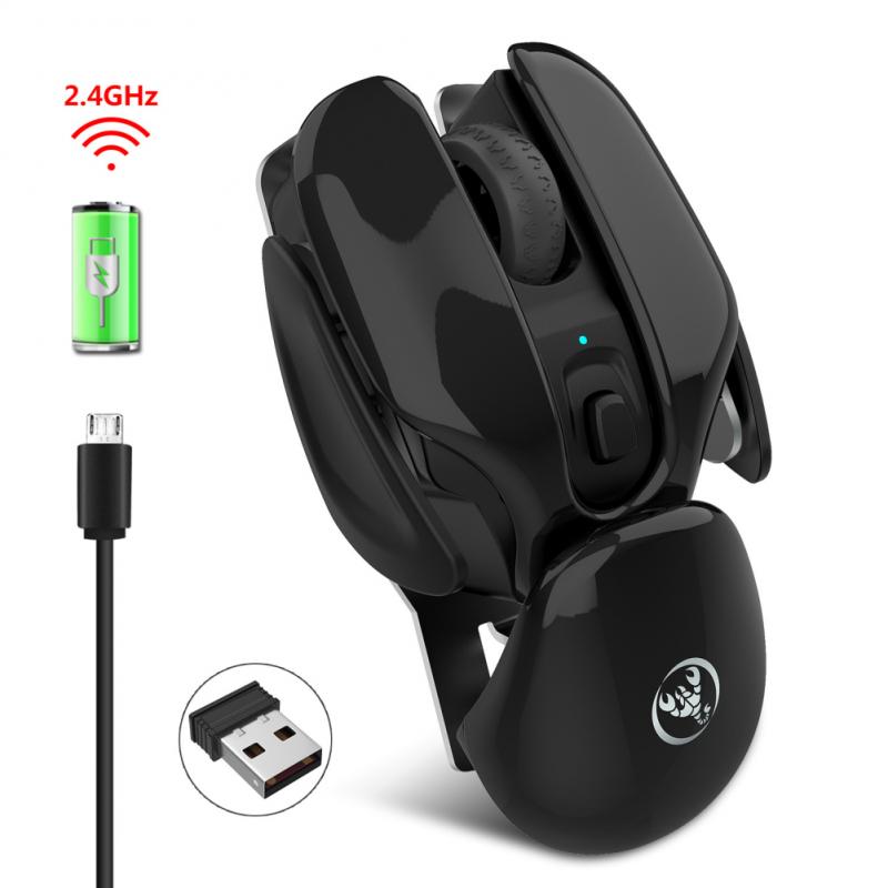 2.4GHz Silence Wireless Gaming Mouse Rechargeable Ergonomic Adjustable 1600 DPI Mice For PC Laptop Office Mice