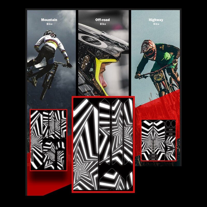 3D Telaio Della Bici di Protezione Adesivi Riflettenti Bicicletta Paster Adesivi Della Copertura Della Protezione di Usura-Resistente anti-slittata Protezione per MTB strada