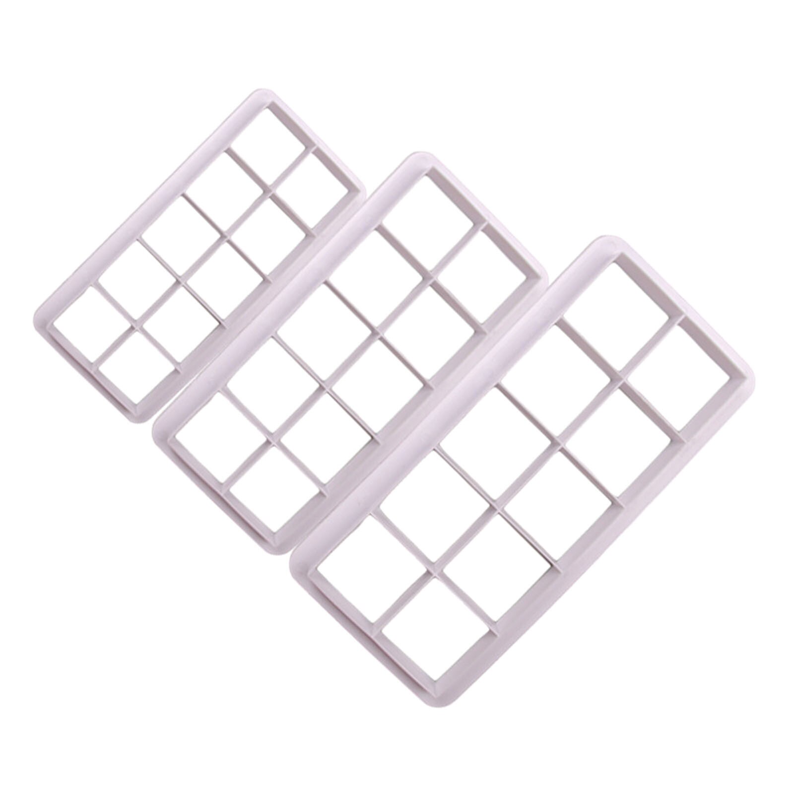 3 Pcs Cookie Cutter Set - Square Cake Fudge Cutter - Geometric Pattern DIY Baking Tools: B
