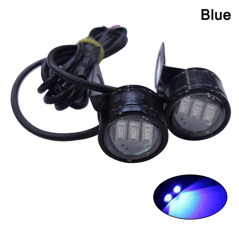 2pcs LED Motorcycle Handlebar Spotlight Headlight Aluminum Alloy Driving Light F-Best: Blue