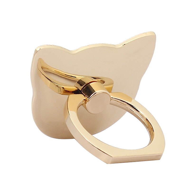Kattenkop galvaniseren vinger ring houder mobiele telefoon houder telefoonstandaard ringen 360 graden standaard houder voor iphone telefoon ring: Galvaniseren van goud