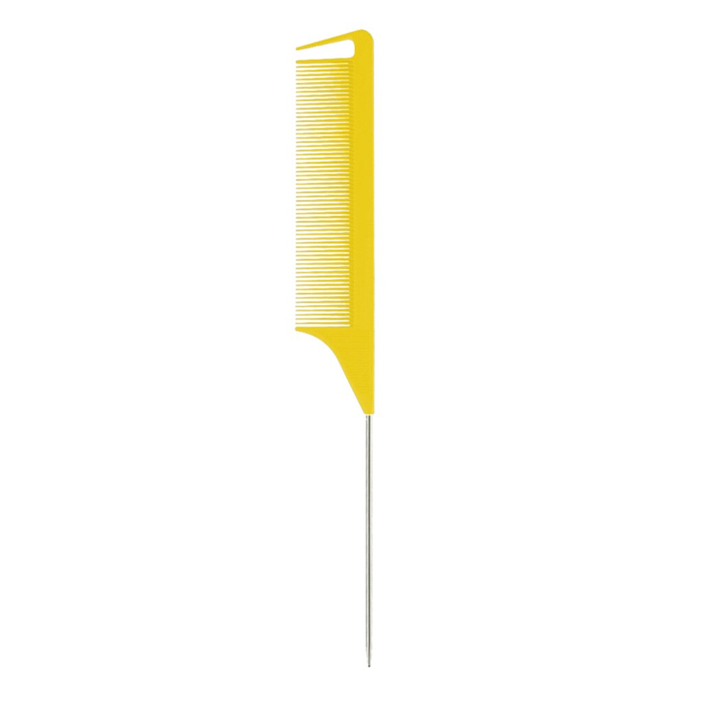 1pcs Anti-static Fine-tooth Comb Rat Tail Comb Hairdresser Tool Separate Parting For Hair Highlighting Foiling Hair Comb: Yellow