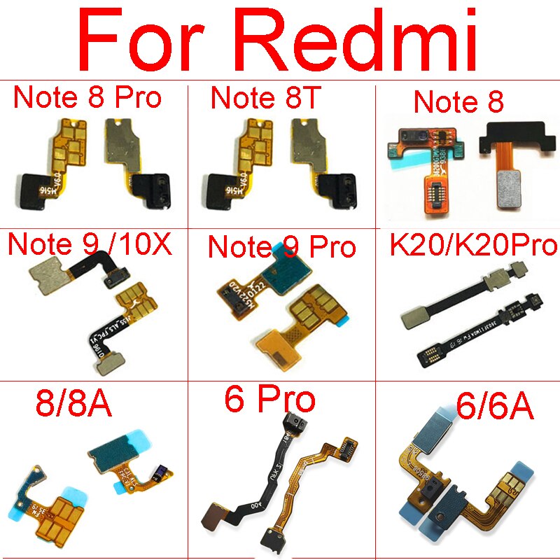 Sensor de proximidad de luz cinta flexible para Xiaomi Redmi Note 8 8T Pro Sensor de proximidad de distancia Cable flexible reparación piezas de repuesto