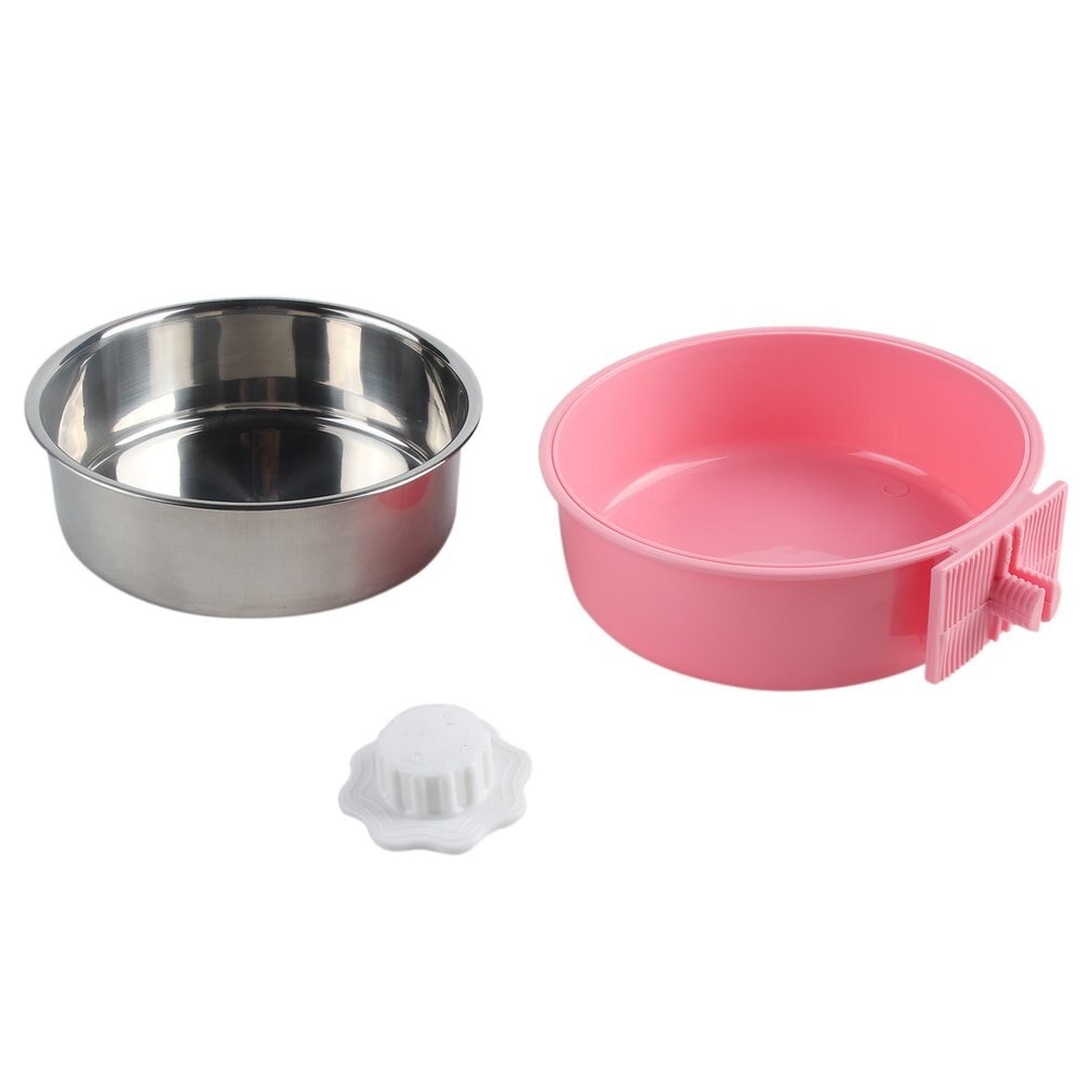 Roestvrij staal kan worden bevestigd hangende voerbak voor huisdieren aan de kooi een accessoire voor hondenbenodigdheden voer- en drinkbenodigdheden