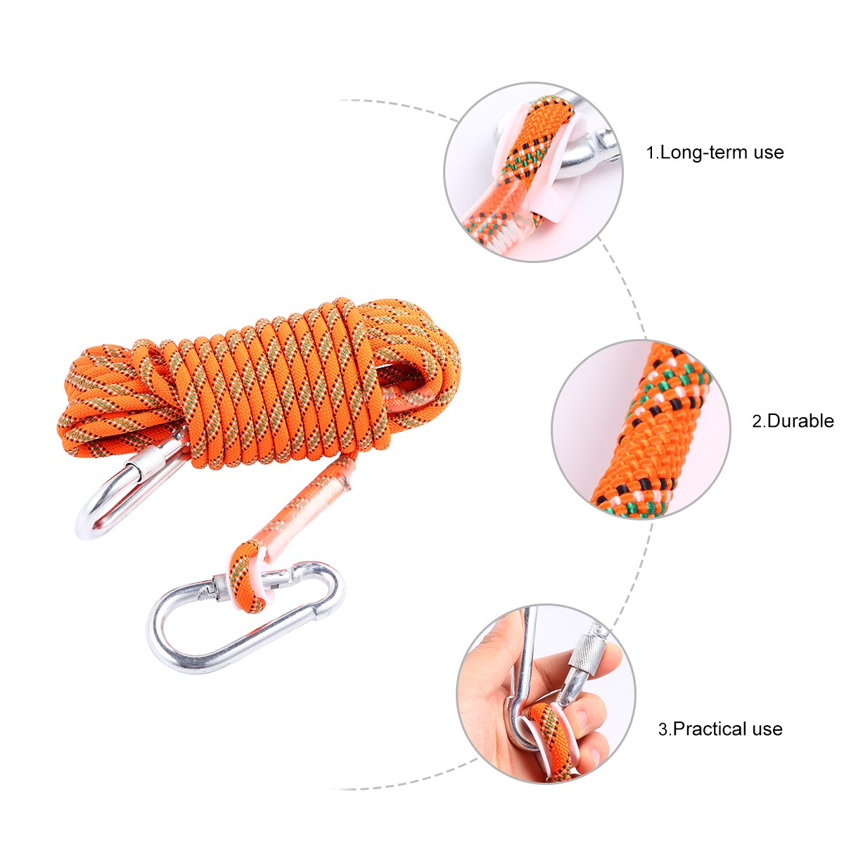 10M High Strength Polyester Escape Safety Rope Practical Outdoor Climbing Rope