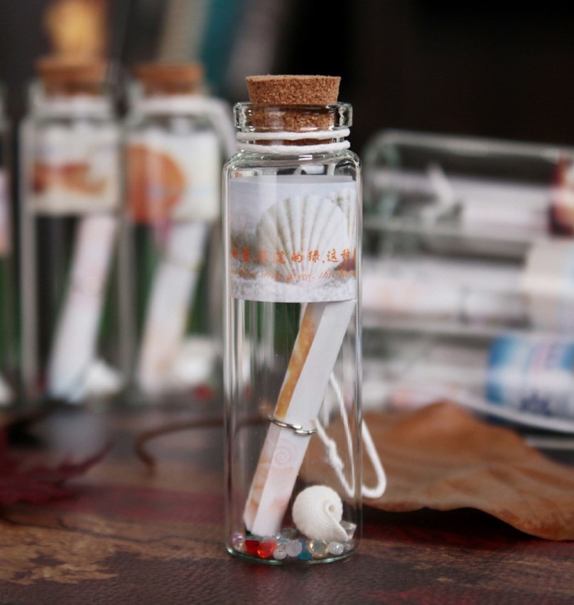 Récipient réutilisable de fiole de stockage en verre clair de bouteille de souhait avec le bouchon de liège accessoires de photographie décor de bricolage de Studio de Photo