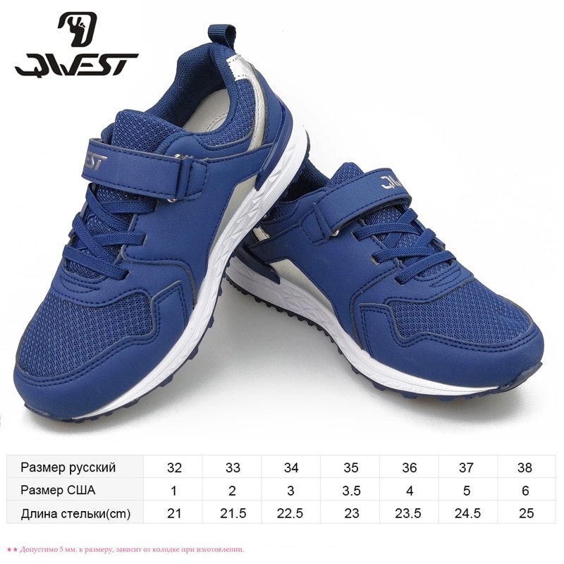 QWEST ruso deportes de ocio zapatos de gancho y bucle de los niños al aire libre zapatillas de deporte para niño tamaño 32-38 91K-NQ-1269