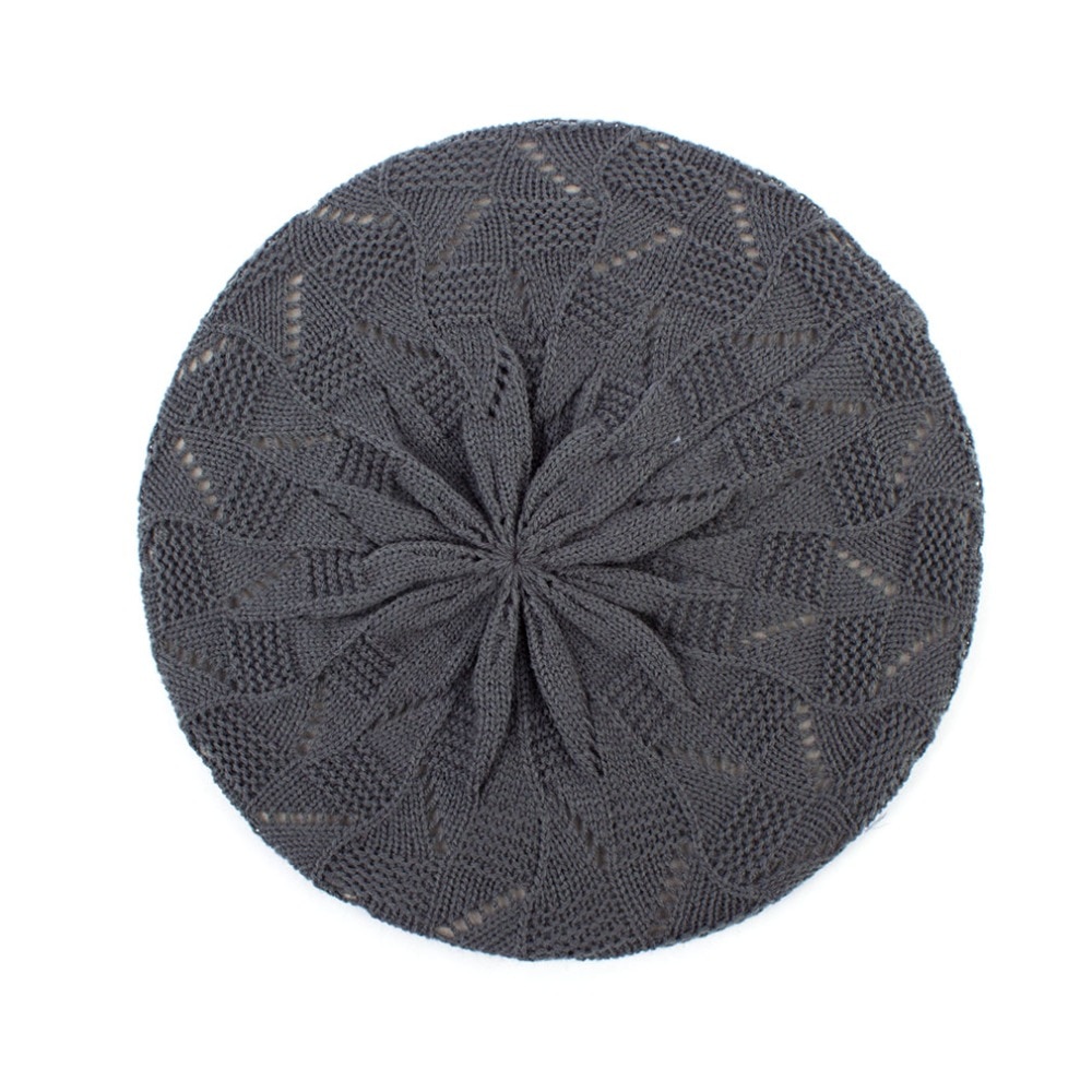 Geebro kvinders almindelig farve strikket baret hat damer fransk kunstner beret hatte forår afslappet tynde akryl berets til kvinder beanie