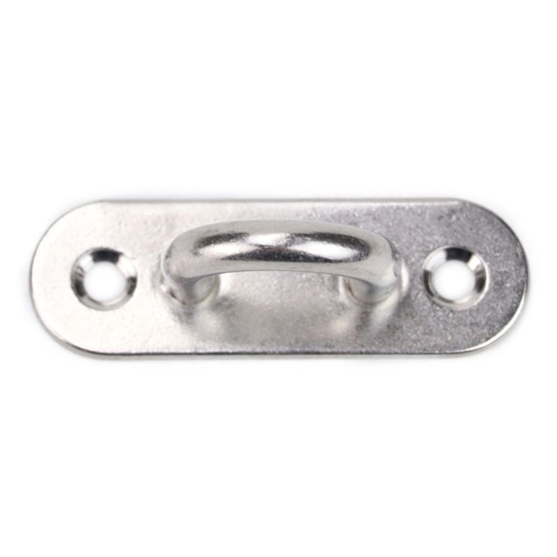 6 stk 5mm rustfrit stål øjenplade aflang pude øjenplade metal hæfte ring krog hardware