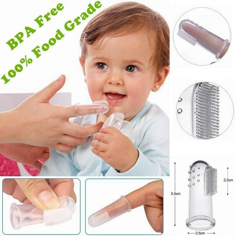 10 pçs silicone escova de dentes das crianças dedo do bebê escova de dentes decídua escova de dentes para infantil macio escova de bebê claro