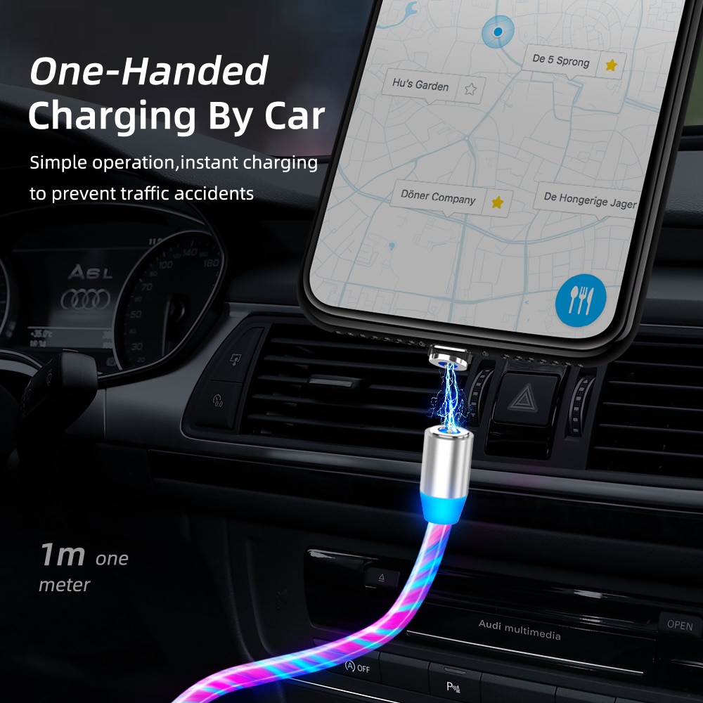 Lighting Fast Charging Magnetic USB Type C Cable Magnetic Cable USB Micro Charger Cable Wire for Xiaomi iPhone Huawei Samsung