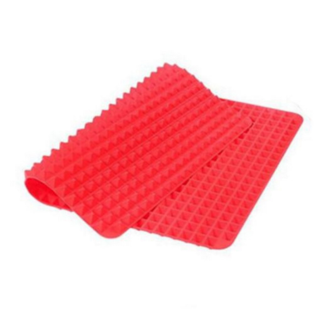 Nonstick Silicone Baking Tray Sheet Thin Pan Baking Pads Mould Easy Method for Oven Red Pyramid Bakeware Kitchen Tools 39*27cm