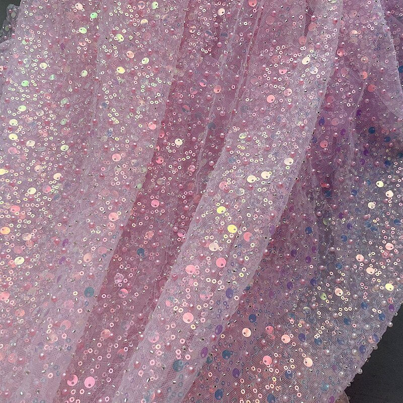 Beaded Symphony Pailletten 3D Kant Stof, Glanzende Bruidsjurk, Bruidsmeisje Jurk, DIY Home Curtain, RS3455, 13 Kleuren, Nieuw,