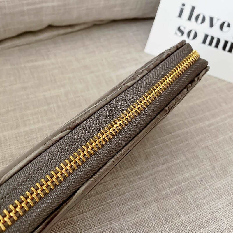 Portefeuille Long pour la des femmes motif Crocodile sac à main avec fermeture éclair sacs à main en cuir PU porte-monnaie porte-carte