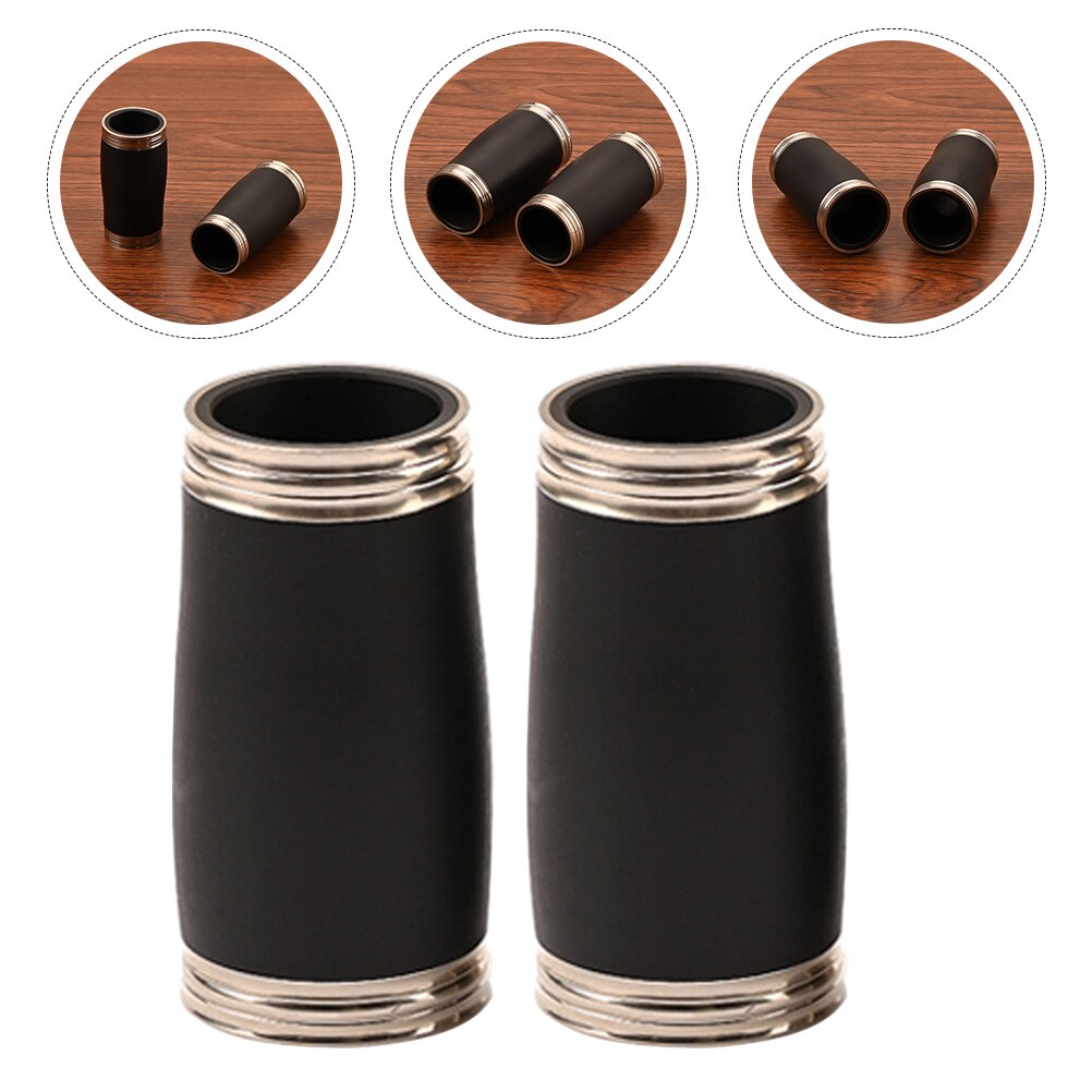 2pcs Clarinet Metal Two-section Tubes Clarinet Replacement Tuning Tube Parts: 6.2X3.1CM