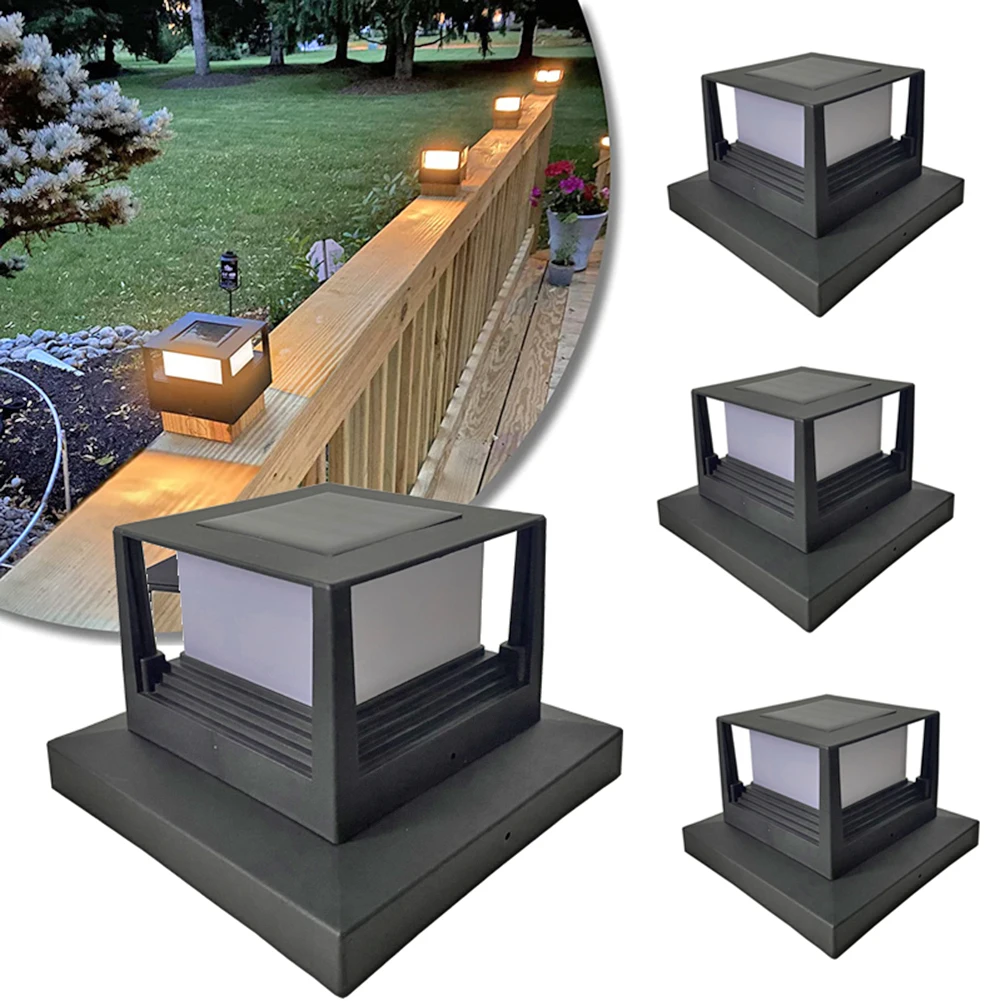 1pc/2pc/4 stk. solcelledrevet lys til hegn,  ip54 udendørs solcelledrevne stolpelamper til havedekoration, port, gårdsplads, sommerhus, solcellelampe