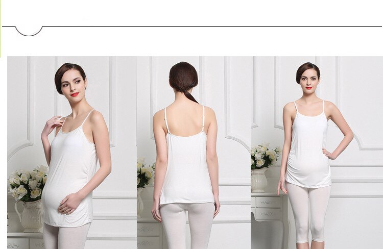 Modal vit svart kvinnor inuti ärmlös mamma gravid linnen sommar vår graviditet kläder t-shirt remsväst